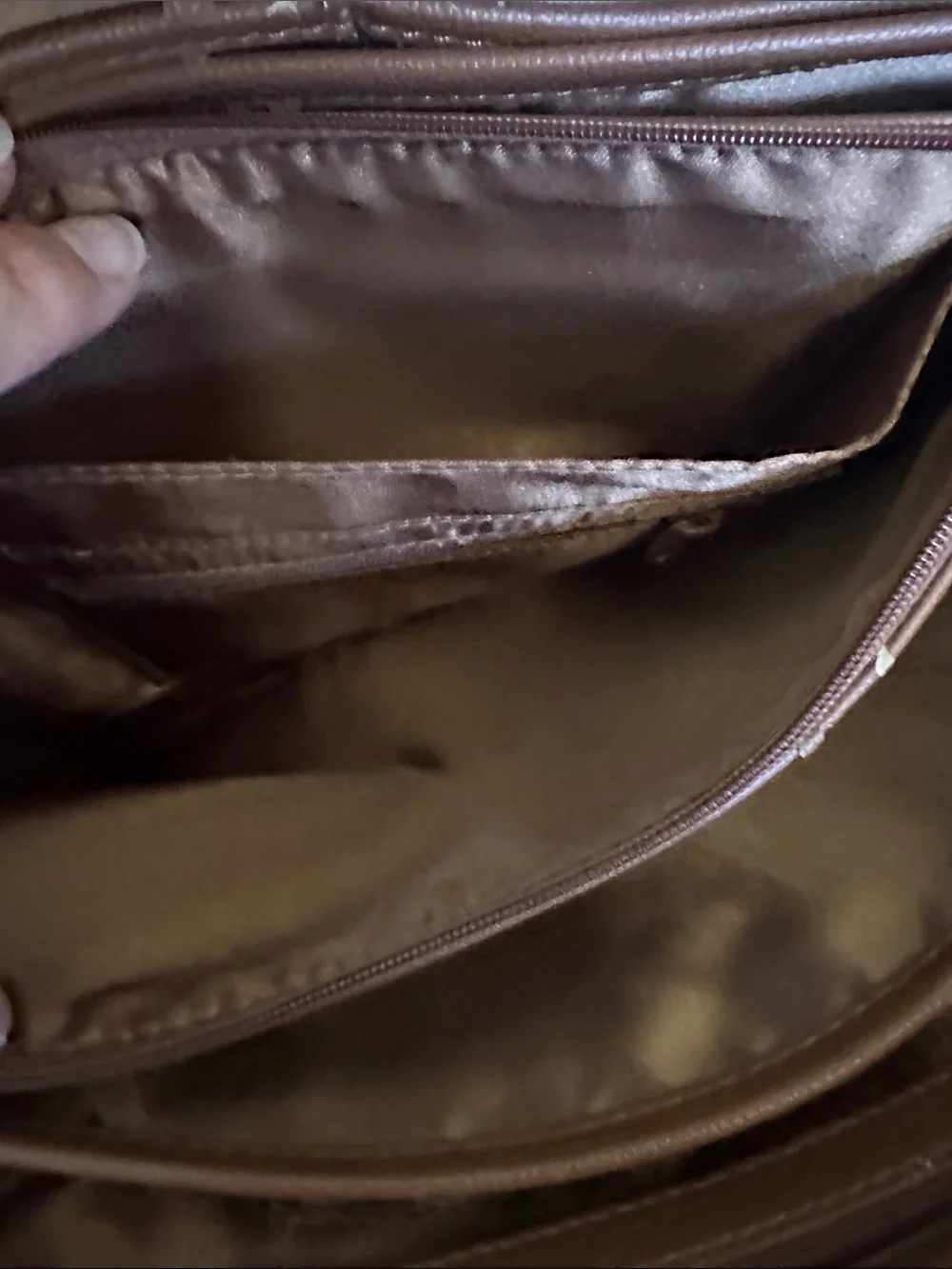 Joy & Iman Caramel Brown Dome Satchel Handbag